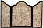 Design For A Triptych Of Saint John The Baptist, Pieter Coecke van Aelst (Netherlandish, Aelst 1502–1550 Brussels), Pen and brown ink, brown wash, Netherlandish, Brussels